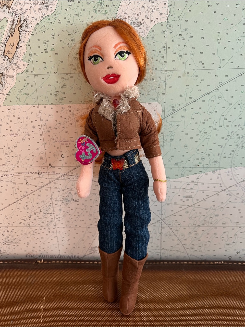 Ty Girlz Dazzlin Destiny Cowgirl Red Hair Jeans Boots Soft New w/Hang Tag & Code
